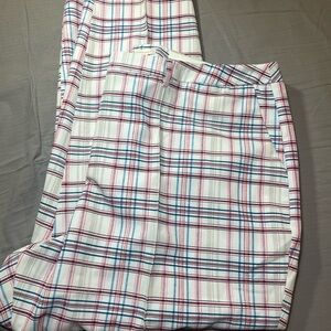 Cato Classic Women’s Plaid Ankle Pants - Red, Blue, White, NWT, Size 26W